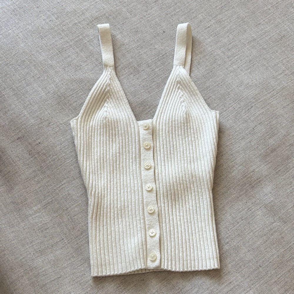 Aerie Button Front Sweater Tank Top